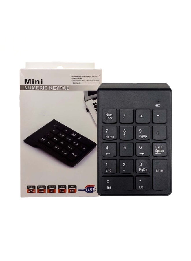 Mini External Numeric Keypad with USB Connection - Compatible with Windows & MacOS - Ergonomic 18-Key Numeric Keyboard for Data Entry & Accounting